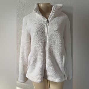 Avalanche White Fleece Jacket soft stretchy long sleeve winter